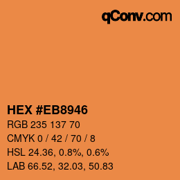 Color code: HEX #EB8946 | qconv.com