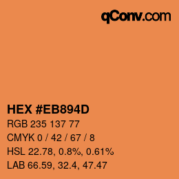 Color code: HEX #EB894D | qconv.com