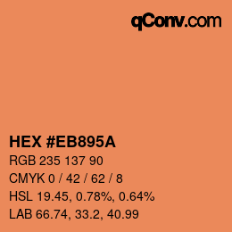 Color code: HEX #EB895A | qconv.com