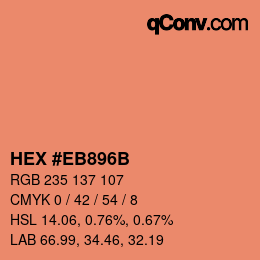 Color code: HEX #EB896B | qconv.com
