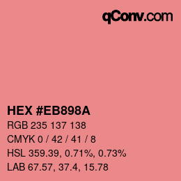 Color code: HEX #EB898A | qconv.com