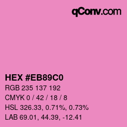 Farbcode: HEX #EB89C0 | qconv.com