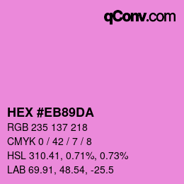 Color code: HEX #EB89DA | qconv.com