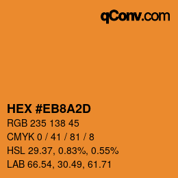 カラーコード: HEX #EB8A2D | qconv.com