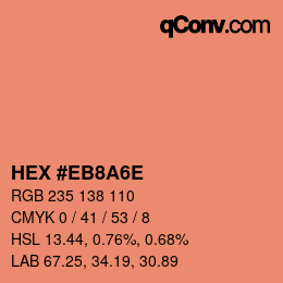 Color code: HEX #EB8A6E | qconv.com