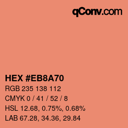 Color code: HEX #EB8A70 | qconv.com