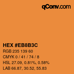 カラーコード: HEX #EB8B3C | qconv.com