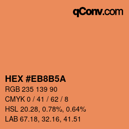 Color code: HEX #EB8B5A | qconv.com