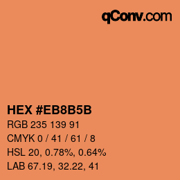 Color code: HEX #EB8B5B | qconv.com