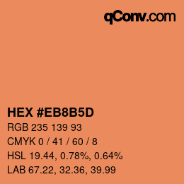Color code: HEX #EB8B5D | qconv.com