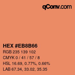 Color code: HEX #EB8B66 | qconv.com
