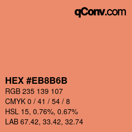 Color code: HEX #EB8B6B | qconv.com