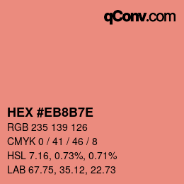Farbcode: HEX #EB8B7E | qconv.com