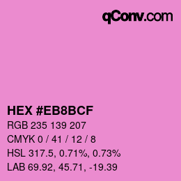Color code: HEX #EB8BCF | qconv.com
