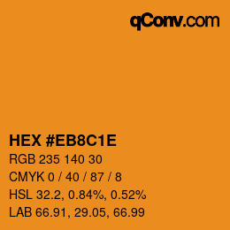 Color code: HEX #EB8C1E | qconv.com