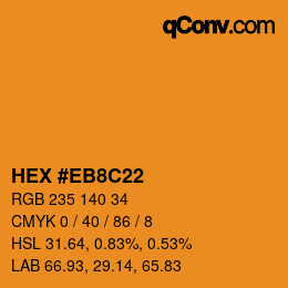 Color code: HEX #EB8C22 | qconv.com