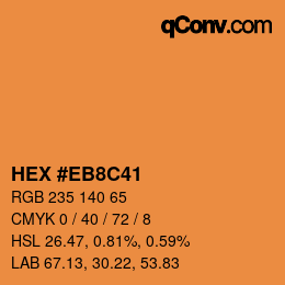 カラーコード: HEX #EB8C41 | qconv.com