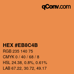 Farbcode: HEX #EB8C4B | qconv.com