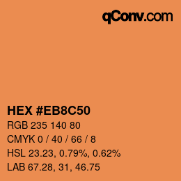 カラーコード: HEX #EB8C50 | qconv.com