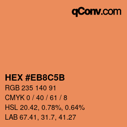 カラーコード: HEX #EB8C5B | qconv.com
