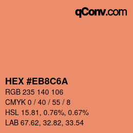 Color code: HEX #EB8C6A | qconv.com