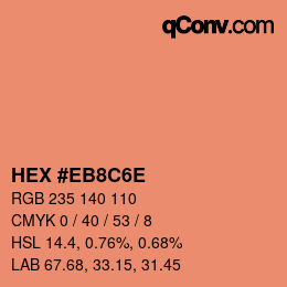 Color code: HEX #EB8C6E | qconv.com