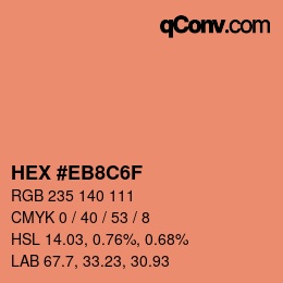 Color code: HEX #EB8C6F | qconv.com