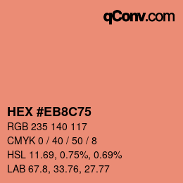颜色代码: HEX #EB8C75 | qconv.com