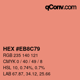 Color code: HEX #EB8C79 | qconv.com