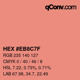 Código de color: HEX #EB8C7F | qconv.com