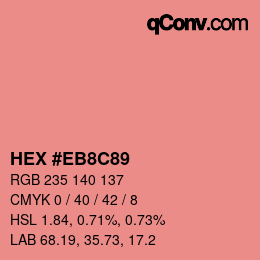 Farbcode: HEX #EB8C89 | qconv.com