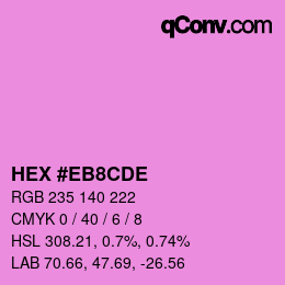 Color code: HEX #EB8CDE | qconv.com