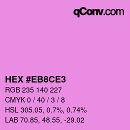 カラーコード: HEX #EB8CE3 | qconv.com