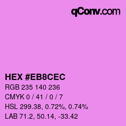 Farbcode: HEX #EB8CEC | qconv.com