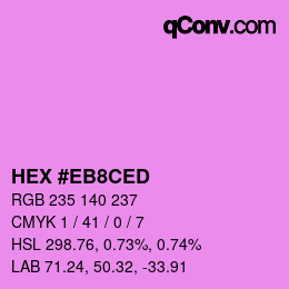 Farbcode: HEX #EB8CED | qconv.com