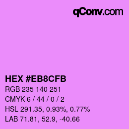 Color code: HEX #EB8CFB | qconv.com