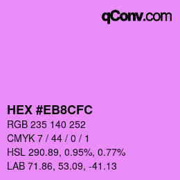 Color code: HEX #EB8CFC | qconv.com