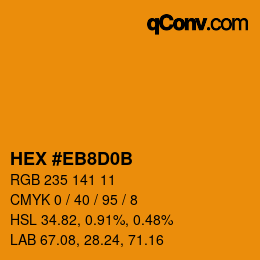 Color code: HEX #EB8D0B | qconv.com