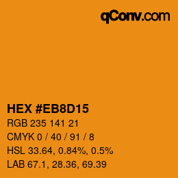 Color code: HEX #EB8D15 | qconv.com