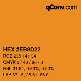 Color code: HEX #EB8D22 | qconv.com