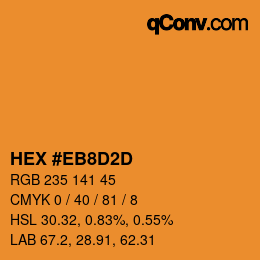 Farbcode: HEX #EB8D2D | qconv.com