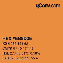 カラーコード: HEX #EB8D3E | qconv.com