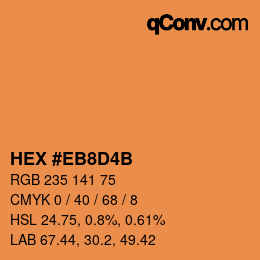 カラーコード: HEX #EB8D4B | qconv.com