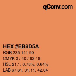 Color code: HEX #EB8D5A | qconv.com