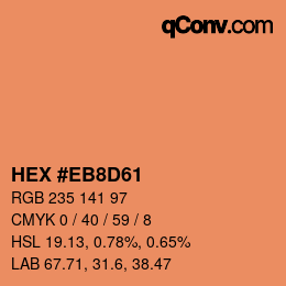 Color code: HEX #EB8D61 | qconv.com