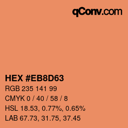 Color code: HEX #EB8D63 | qconv.com