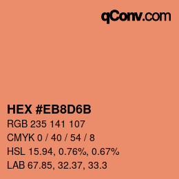 Color code: HEX #EB8D6B | qconv.com