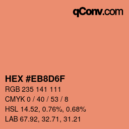 Color code: HEX #EB8D6F | qconv.com