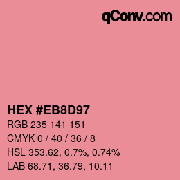 Color code: HEX #EB8D97 | qconv.com