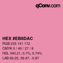 カラーコード: HEX #EB8DAC | qconv.com